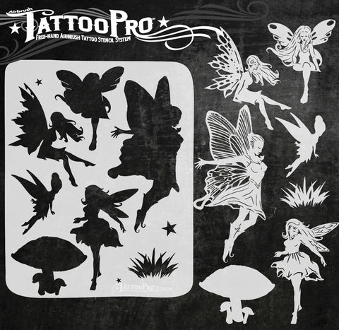 Wiser's fairies  Airbrush Tattoo Pro Stencil Series 5