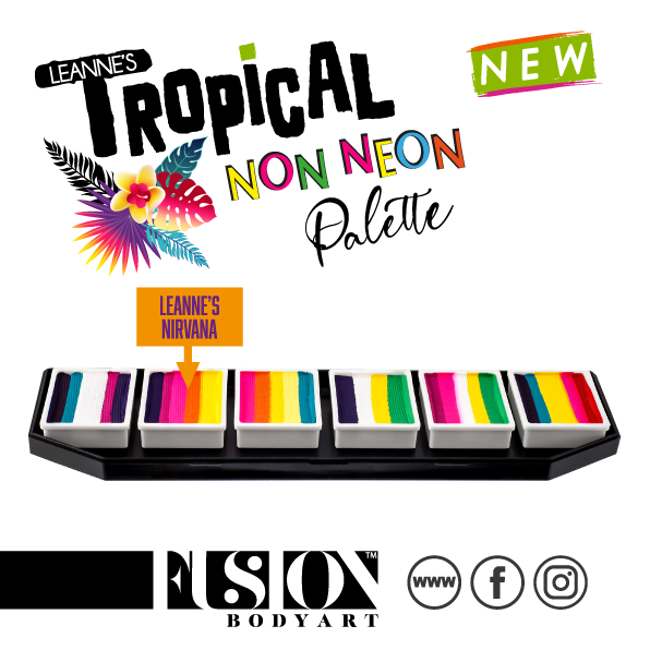 Fusion Face Painting Palette - Tropical Collection by Leanne Courtney (Non Neon)
