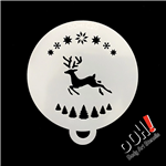 Reindeer flip face Paint Stencil for face painting and airbrush tattoos