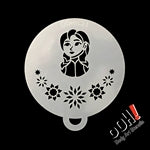 Snowflake Princess flip face Paint Stencil for face painting and airbrush tattoos