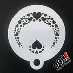 Hearts ohh  flip face Paint Stencil for face painting and airbrush tattoos