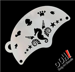 Seahorse Mask ohh!  flip face Paint Stencil for face painting and airbrush tattoos