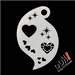 Jewel Heart Storm face Paint Stencil for face painting and airbrush tattoos