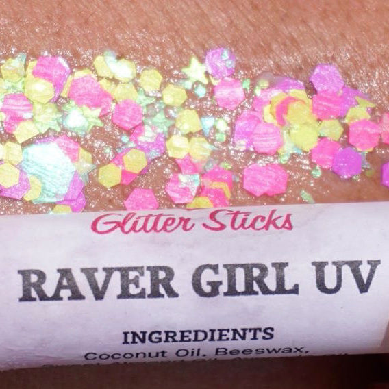 Creative Faces Glitter Sticks - Raver Girl UV