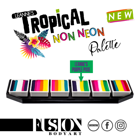 Fusion Face Painting Palette - Tropical Collection by Leanne Courtney (Non Neon)