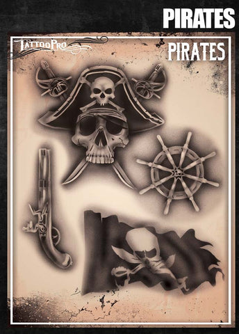 Wiser's Pirate Airbrush Tattoo Pro Stencil Series 6