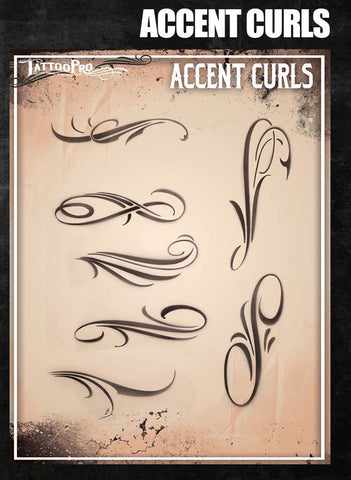 Wiser's Accent Curls Airbrush Tattoo Pro Stencil Series 6