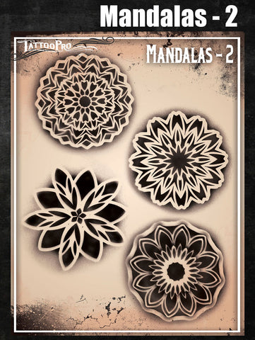 Wiser's Mandalas 2 Airbrush Tattoo Pro Stencil Series
