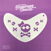 Cute skull and crossbone designe on a boomerang shaped stenci/