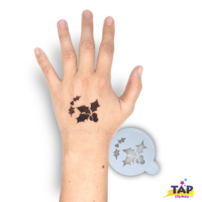 TAP038 Face Painting Stencil - Holly Leaf and Berries