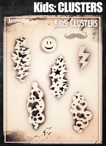 Wiser's Cluster Airbrush Tattoo Pro Stencil Kids Series